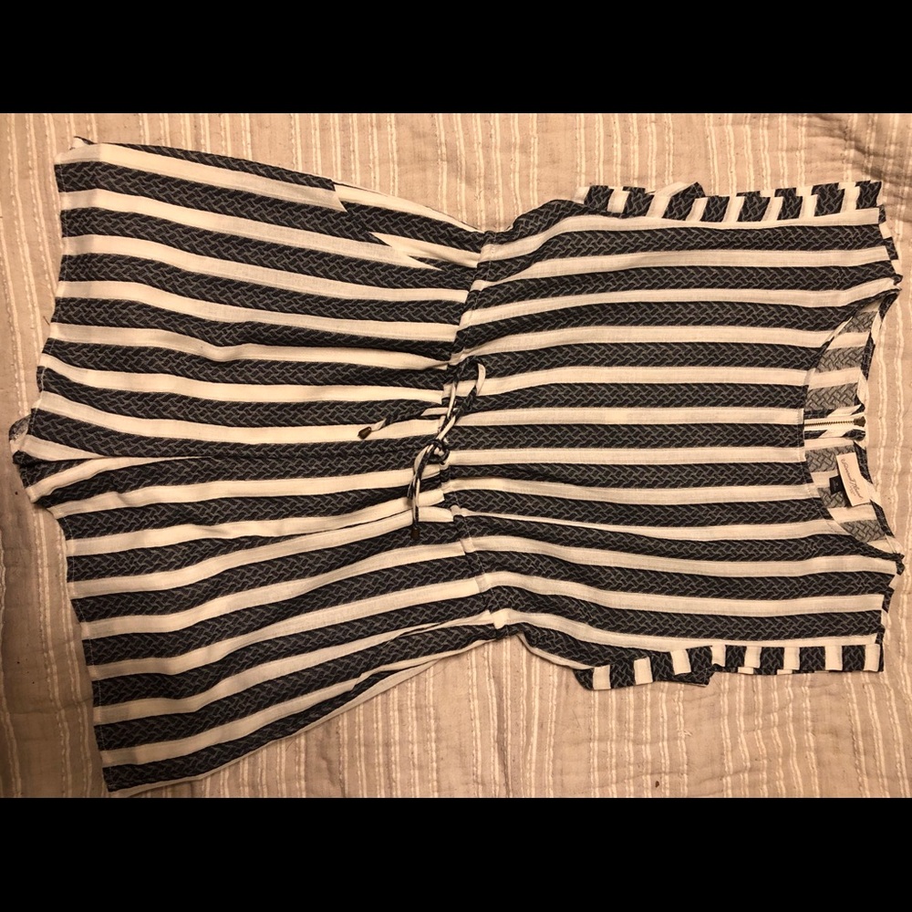 Perfect Beach Romper- Striped with Pockets
